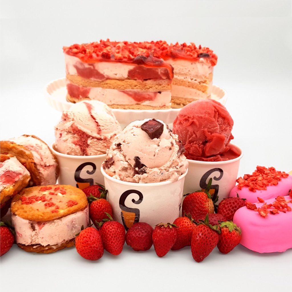 Strawberry Six Ways Ice Cream Cake Sebastians Ice Cream 